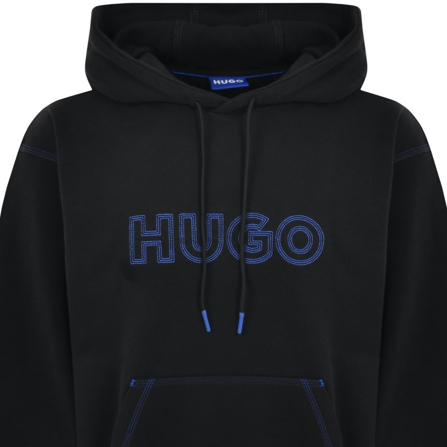 HUGO Blue Nitlogo Hoodie Black